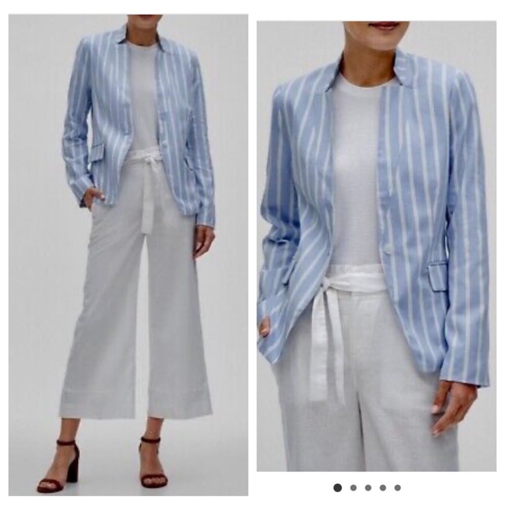 Banana Republic  Inverted Collar Linen Blend Cutaway Blazer